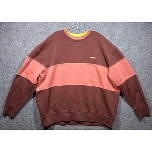 Levi's Men's XXL‎ Relaxed Fit Crew Neck Color Block Sweatshirt Pullover Burgundy